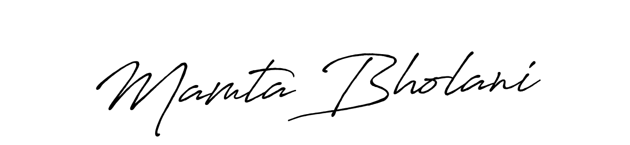 How to make Mamta Bholani name signature. Use Antro_Vectra_Bolder style for creating short signs online. This is the latest handwritten sign. Mamta Bholani signature style 7 images and pictures png