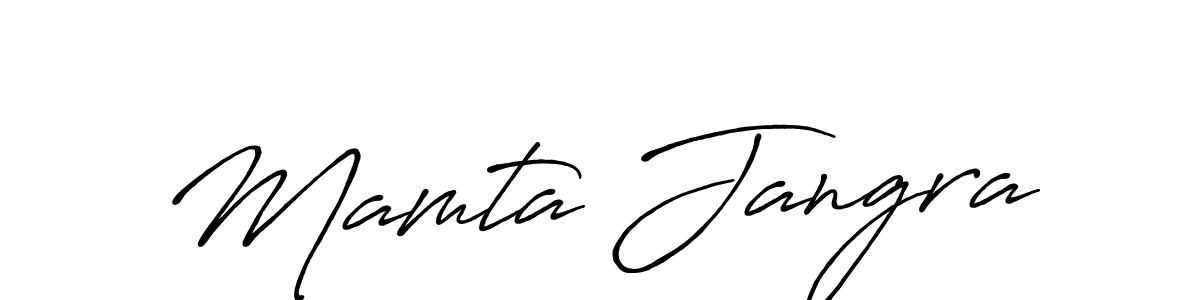 Use a signature maker to create a handwritten signature online. With this signature software, you can design (Antro_Vectra_Bolder) your own signature for name Mamta Jangra. Mamta Jangra signature style 7 images and pictures png