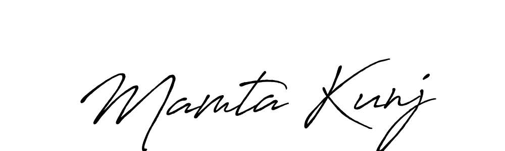 You should practise on your own different ways (Antro_Vectra_Bolder) to write your name (Mamta Kunj) in signature. don't let someone else do it for you. Mamta Kunj signature style 7 images and pictures png