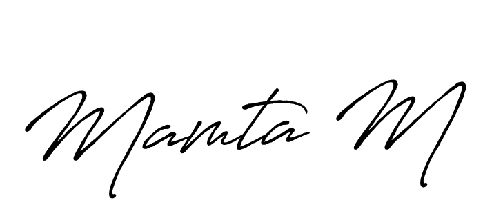 Mamta M stylish signature style. Best Handwritten Sign (Antro_Vectra_Bolder) for my name. Handwritten Signature Collection Ideas for my name Mamta M. Mamta M signature style 7 images and pictures png