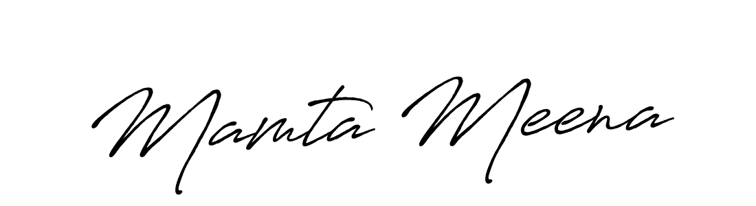 How to make Mamta Meena name signature. Use Antro_Vectra_Bolder style for creating short signs online. This is the latest handwritten sign. Mamta Meena signature style 7 images and pictures png