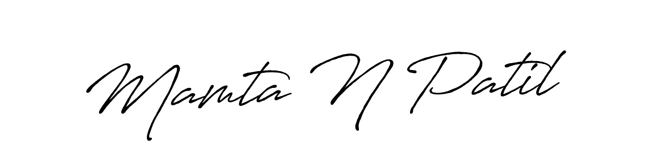 How to make Mamta N Patil name signature. Use Antro_Vectra_Bolder style for creating short signs online. This is the latest handwritten sign. Mamta N Patil signature style 7 images and pictures png