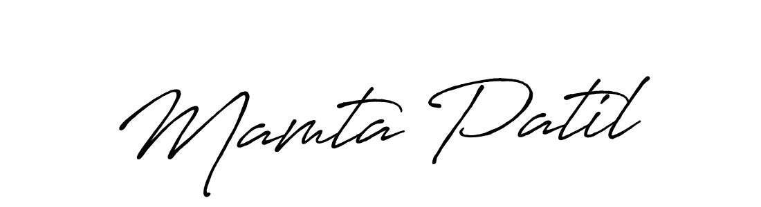 How to make Mamta Patil name signature. Use Antro_Vectra_Bolder style for creating short signs online. This is the latest handwritten sign. Mamta Patil signature style 7 images and pictures png