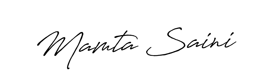 Use a signature maker to create a handwritten signature online. With this signature software, you can design (Antro_Vectra_Bolder) your own signature for name Mamta Saini. Mamta Saini signature style 7 images and pictures png