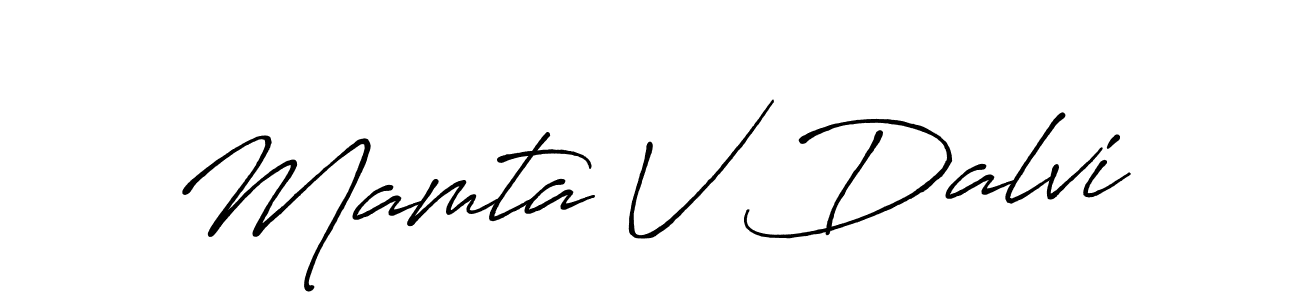 Also You can easily find your signature by using the search form. We will create Mamta V Dalvi name handwritten signature images for you free of cost using Antro_Vectra_Bolder sign style. Mamta V Dalvi signature style 7 images and pictures png