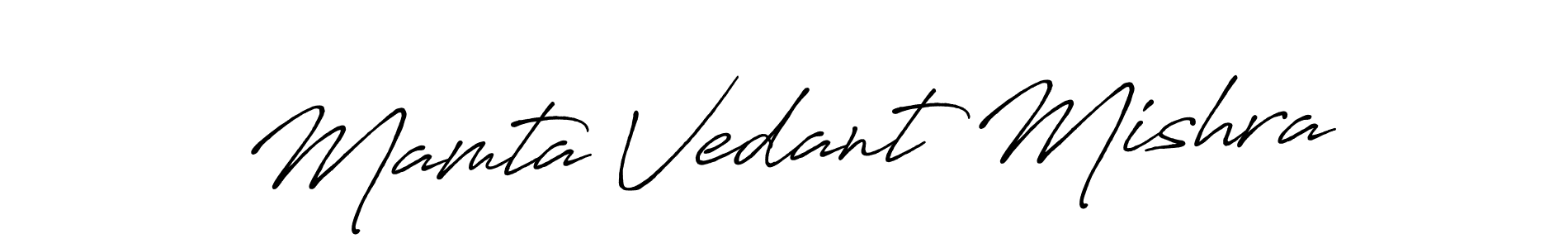 Antro_Vectra_Bolder is a professional signature style that is perfect for those who want to add a touch of class to their signature. It is also a great choice for those who want to make their signature more unique. Get Mamta Vedant Mishra name to fancy signature for free. Mamta Vedant Mishra signature style 7 images and pictures png