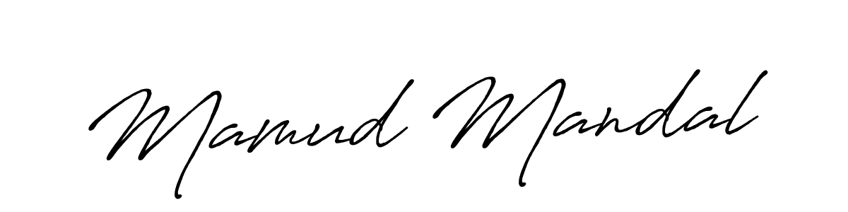 How to make Mamud Mandal name signature. Use Antro_Vectra_Bolder style for creating short signs online. This is the latest handwritten sign. Mamud Mandal signature style 7 images and pictures png