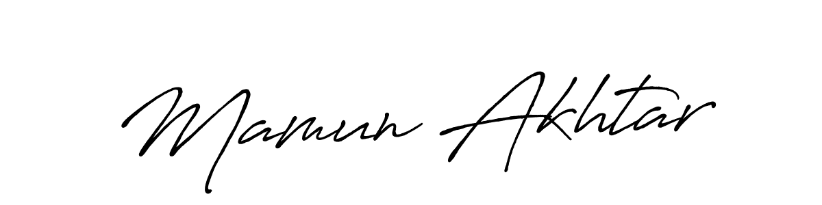 Also we have Mamun Akhtar name is the best signature style. Create professional handwritten signature collection using Antro_Vectra_Bolder autograph style. Mamun Akhtar signature style 7 images and pictures png