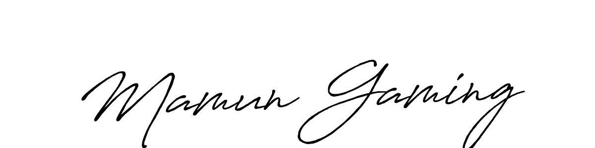Design your own signature with our free online signature maker. With this signature software, you can create a handwritten (Antro_Vectra_Bolder) signature for name Mamun Gaming. Mamun Gaming signature style 7 images and pictures png