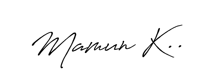 It looks lik you need a new signature style for name Mamun K... Design unique handwritten (Antro_Vectra_Bolder) signature with our free signature maker in just a few clicks. Mamun K.. signature style 7 images and pictures png