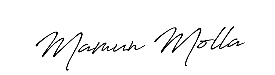 Use a signature maker to create a handwritten signature online. With this signature software, you can design (Antro_Vectra_Bolder) your own signature for name Mamun Molla. Mamun Molla signature style 7 images and pictures png