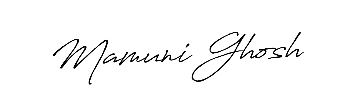 How to make Mamuni Ghosh name signature. Use Antro_Vectra_Bolder style for creating short signs online. This is the latest handwritten sign. Mamuni Ghosh signature style 7 images and pictures png