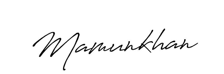 Use a signature maker to create a handwritten signature online. With this signature software, you can design (Antro_Vectra_Bolder) your own signature for name Mamunkhan. Mamunkhan signature style 7 images and pictures png