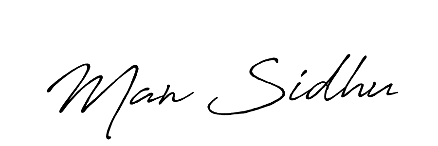 Design your own signature with our free online signature maker. With this signature software, you can create a handwritten (Antro_Vectra_Bolder) signature for name Man Sidhu. Man Sidhu signature style 7 images and pictures png