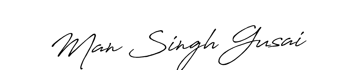 The best way (Antro_Vectra_Bolder) to make a short signature is to pick only two or three words in your name. The name Man Singh Gusai include a total of six letters. For converting this name. Man Singh Gusai signature style 7 images and pictures png
