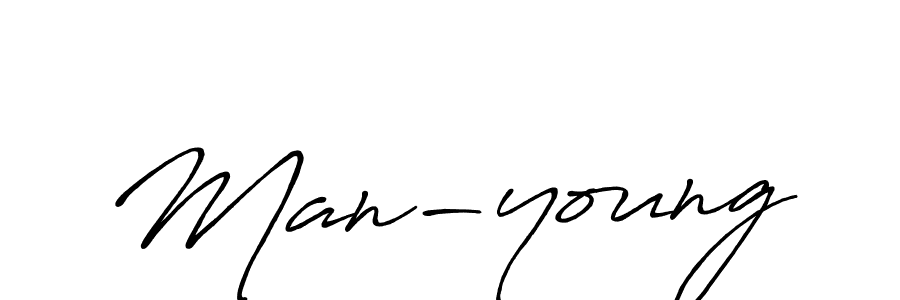 Create a beautiful signature design for name Man-young. With this signature (Antro_Vectra_Bolder) fonts, you can make a handwritten signature for free. Man-young signature style 7 images and pictures png