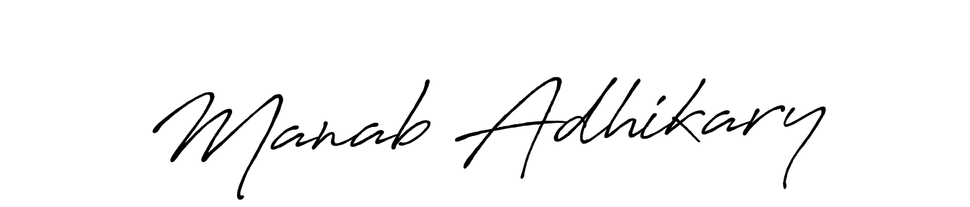 Design your own signature with our free online signature maker. With this signature software, you can create a handwritten (Antro_Vectra_Bolder) signature for name Manab Adhikary. Manab Adhikary signature style 7 images and pictures png