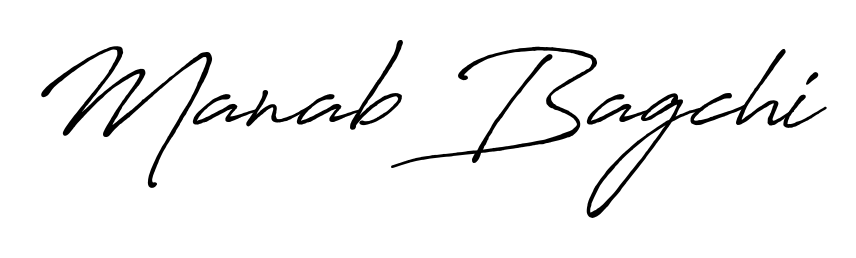 The Antro_Vectra_Bolder font transforms the name Manab Bagchi into an executive sign with sharp precision and distinguished character. Manab Bagchi signature style 7 images and pictures png