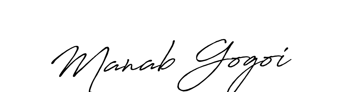 Manab Gogoi stylish signature style. Best Handwritten Sign (Antro_Vectra_Bolder) for my name. Handwritten Signature Collection Ideas for my name Manab Gogoi. Manab Gogoi signature style 7 images and pictures png