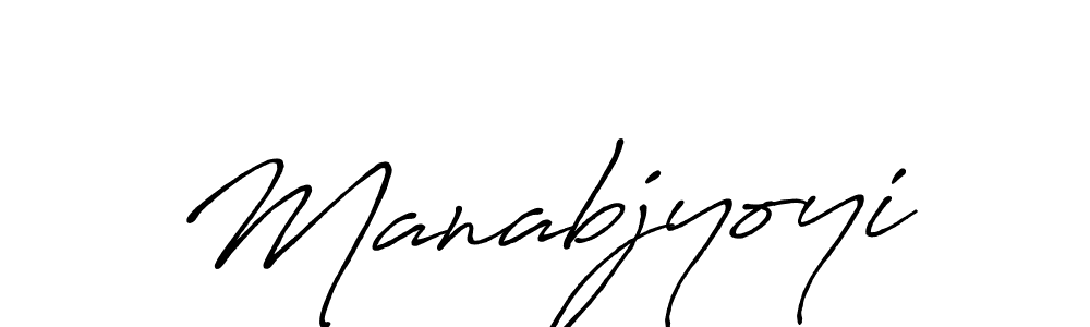 Create a beautiful signature design for name Manabjyoyi. With this signature (Antro_Vectra_Bolder) fonts, you can make a handwritten signature for free. Manabjyoyi signature style 7 images and pictures png