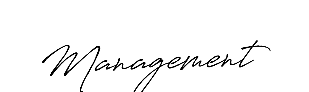 Similarly Antro_Vectra_Bolder is the best handwritten signature design. Signature creator online .You can use it as an online autograph creator for name Management. Management signature style 7 images and pictures png