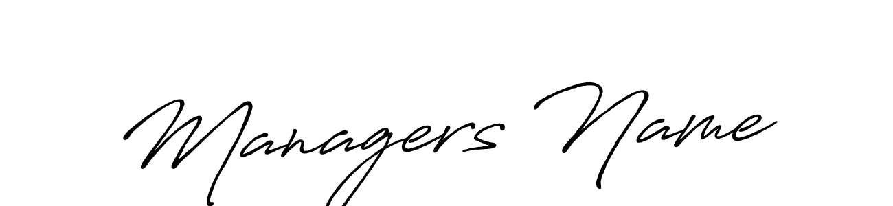 How to make Managers Name signature? Antro_Vectra_Bolder is a professional autograph style. Create handwritten signature for Managers Name name. Managers Name signature style 7 images and pictures png