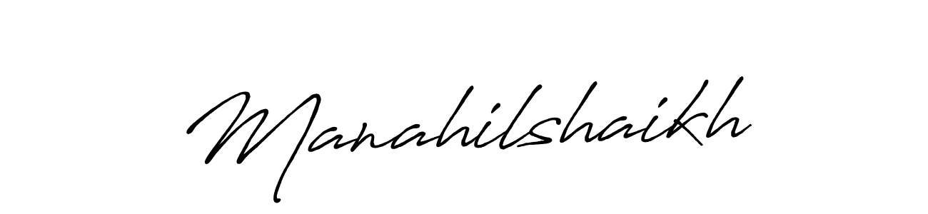 Manahilshaikh stylish signature style. Best Handwritten Sign (Antro_Vectra_Bolder) for my name. Handwritten Signature Collection Ideas for my name Manahilshaikh. Manahilshaikh signature style 7 images and pictures png