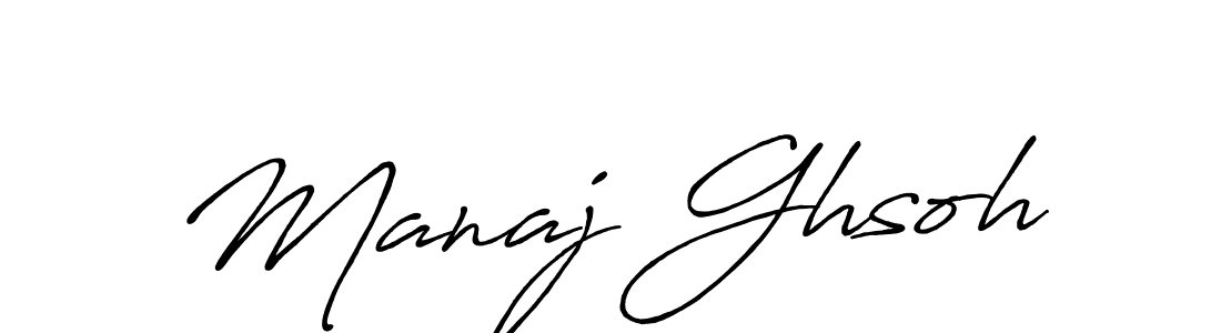 Create a beautiful signature design for name Manaj Ghsoh. With this signature (Antro_Vectra_Bolder) fonts, you can make a handwritten signature for free. Manaj Ghsoh signature style 7 images and pictures png