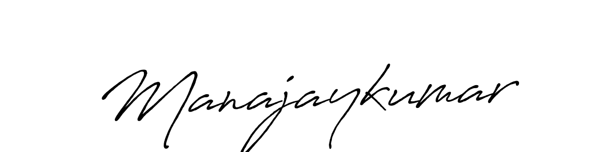 Make a beautiful signature design for name Manajaykumar. With this signature (Antro_Vectra_Bolder) style, you can create a handwritten signature for free. Manajaykumar signature style 7 images and pictures png