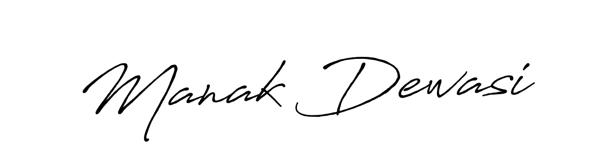 Make a beautiful signature design for name Manak Dewasi. With this signature (Antro_Vectra_Bolder) style, you can create a handwritten signature for free. Manak Dewasi signature style 7 images and pictures png