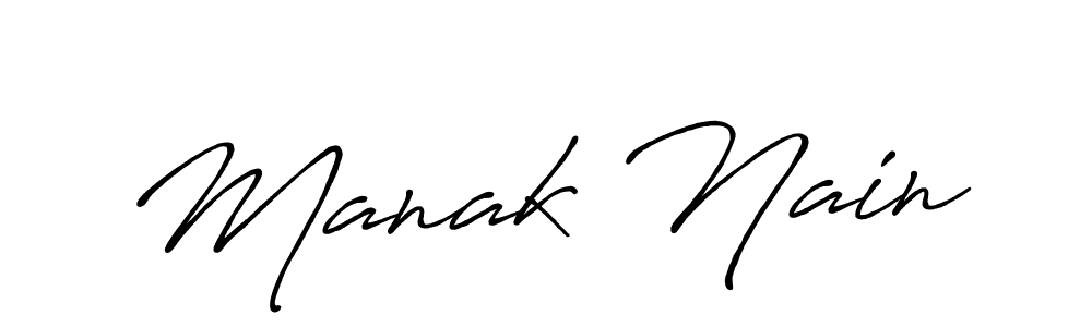 Create a beautiful signature design for name Manak Nain. With this signature (Antro_Vectra_Bolder) fonts, you can make a handwritten signature for free. Manak Nain signature style 7 images and pictures png