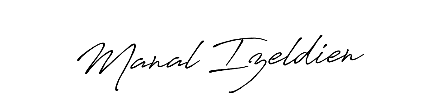 Also we have Manal Izeldien name is the best signature style. Create professional handwritten signature collection using Antro_Vectra_Bolder autograph style. Manal Izeldien signature style 7 images and pictures png