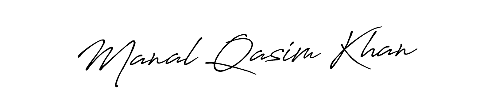 Use a signature maker to create a handwritten signature online. With this signature software, you can design (Antro_Vectra_Bolder) your own signature for name Manal Qasim Khan. Manal Qasim Khan signature style 7 images and pictures png