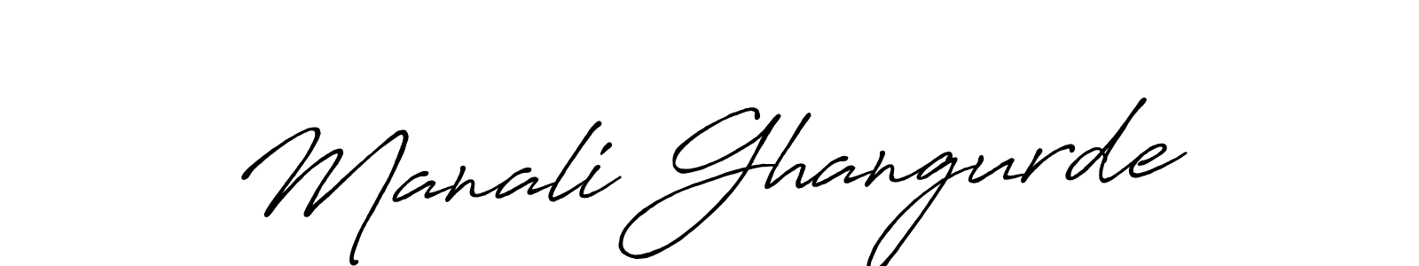 Create a beautiful signature design for name Manali Ghangurde. With this signature (Antro_Vectra_Bolder) fonts, you can make a handwritten signature for free. Manali Ghangurde signature style 7 images and pictures png