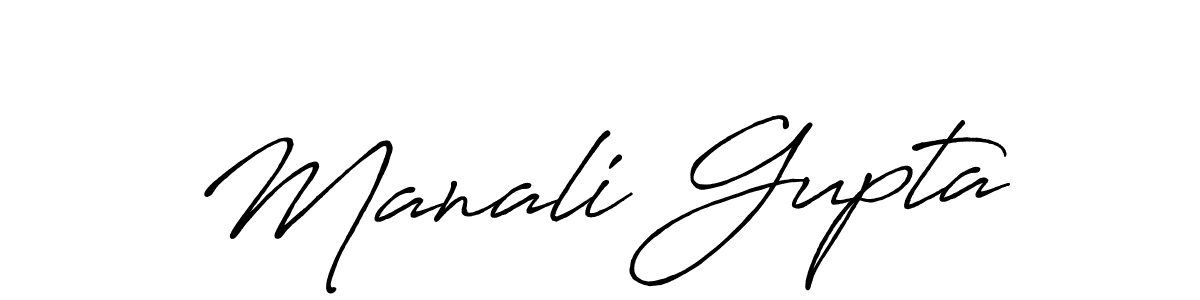 Create a beautiful signature design for name Manali Gupta. With this signature (Antro_Vectra_Bolder) fonts, you can make a handwritten signature for free. Manali Gupta signature style 7 images and pictures png