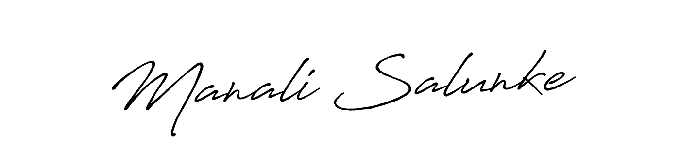 Make a beautiful signature design for name Manali Salunke. Use this online signature maker to create a handwritten signature for free. Manali Salunke signature style 7 images and pictures png