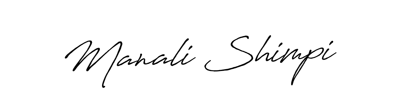 Create a beautiful signature design for name Manali Shimpi. With this signature (Antro_Vectra_Bolder) fonts, you can make a handwritten signature for free. Manali Shimpi signature style 7 images and pictures png