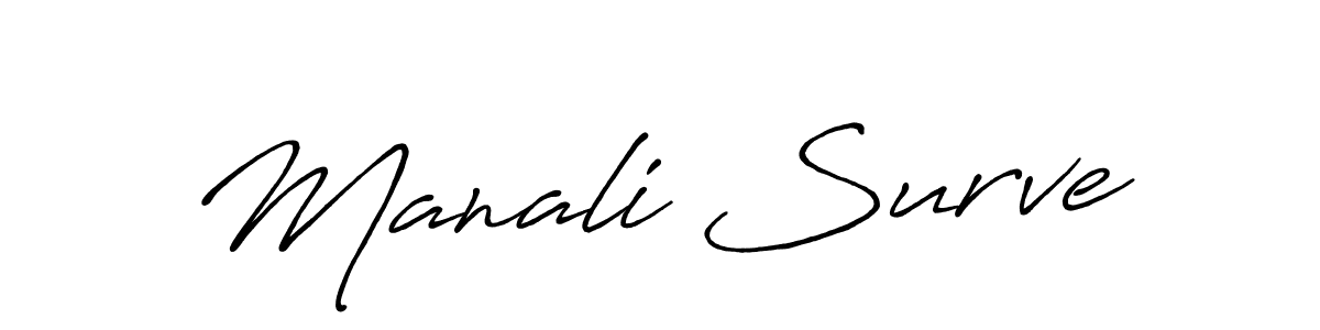 Similarly Antro_Vectra_Bolder is the best handwritten signature design. Signature creator online .You can use it as an online autograph creator for name Manali Surve. Manali Surve signature style 7 images and pictures png