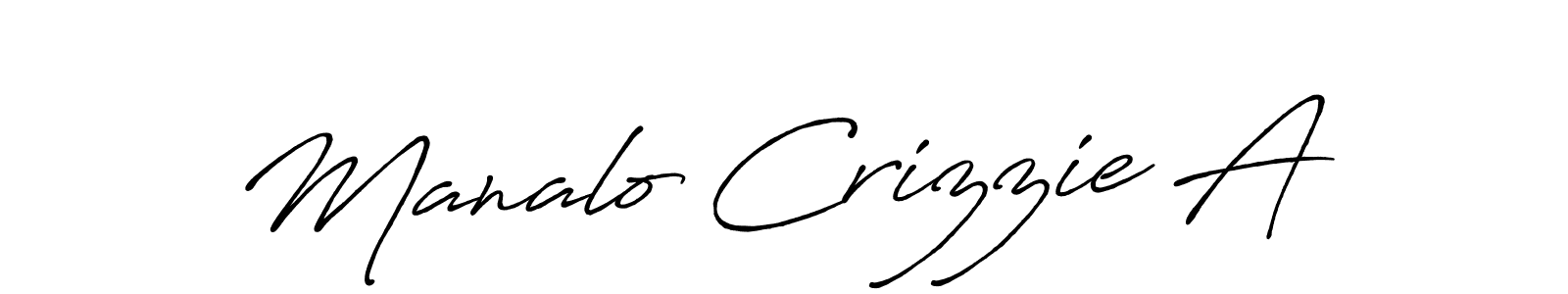 Use a signature maker to create a handwritten signature online. With this signature software, you can design (Antro_Vectra_Bolder) your own signature for name Manalo Crizzie A. Manalo Crizzie A signature style 7 images and pictures png