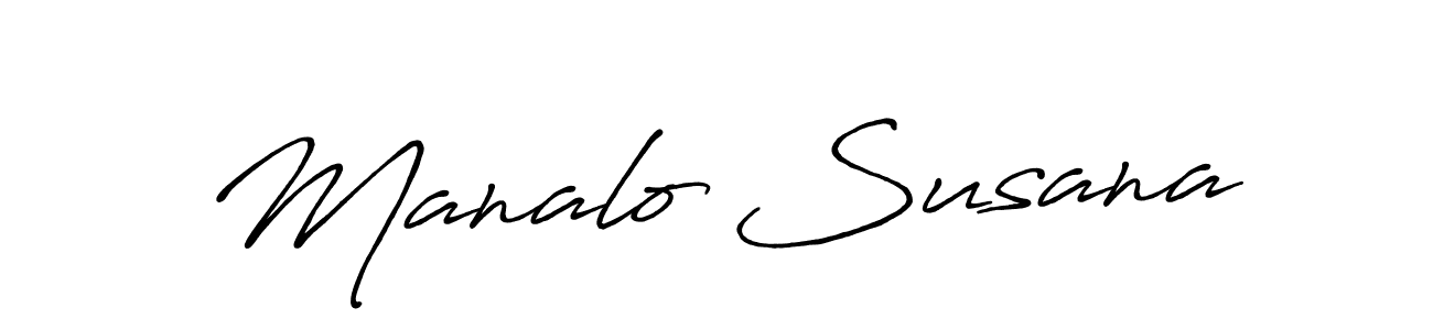 Make a beautiful signature design for name Manalo Susana. With this signature (Antro_Vectra_Bolder) style, you can create a handwritten signature for free. Manalo Susana signature style 7 images and pictures png