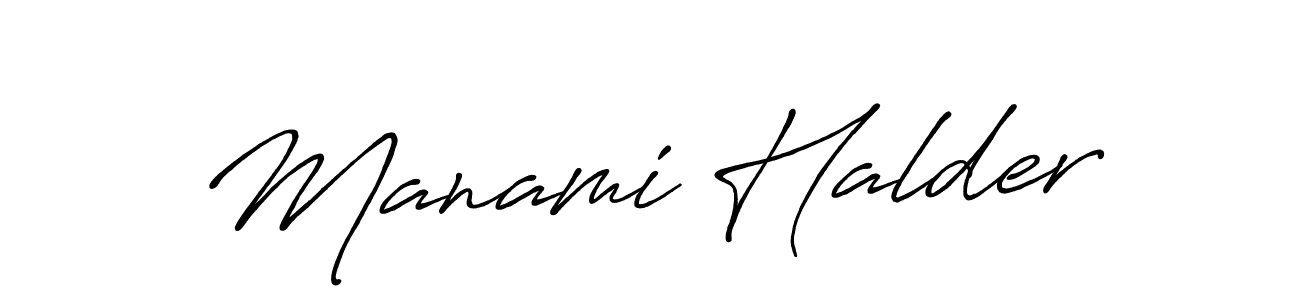 Manami Halder stylish signature style. Best Handwritten Sign (Antro_Vectra_Bolder) for my name. Handwritten Signature Collection Ideas for my name Manami Halder. Manami Halder signature style 7 images and pictures png