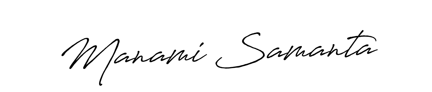 Make a beautiful signature design for name Manami Samanta. With this signature (Antro_Vectra_Bolder) style, you can create a handwritten signature for free. Manami Samanta signature style 7 images and pictures png