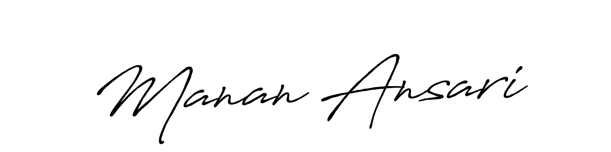 The best way (Antro_Vectra_Bolder) to make a short signature is to pick only two or three words in your name. The name Manan Ansari include a total of six letters. For converting this name. Manan Ansari signature style 7 images and pictures png