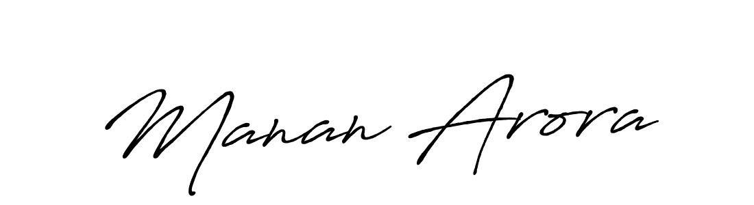 Make a beautiful signature design for name Manan Arora. With this signature (Antro_Vectra_Bolder) style, you can create a handwritten signature for free. Manan Arora signature style 7 images and pictures png