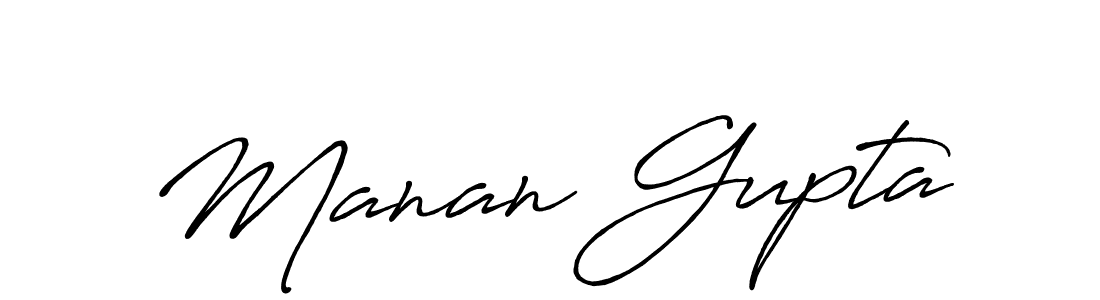 Manan Gupta stylish signature style. Best Handwritten Sign (Antro_Vectra_Bolder) for my name. Handwritten Signature Collection Ideas for my name Manan Gupta. Manan Gupta signature style 7 images and pictures png