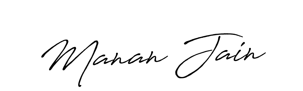 The best way (Antro_Vectra_Bolder) to make a short signature is to pick only two or three words in your name. The name Manan Jain include a total of six letters. For converting this name. Manan Jain signature style 7 images and pictures png