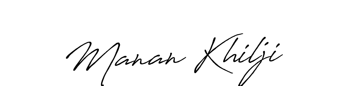 Also we have Manan Khilji name is the best signature style. Create professional handwritten signature collection using Antro_Vectra_Bolder autograph style. Manan Khilji signature style 7 images and pictures png