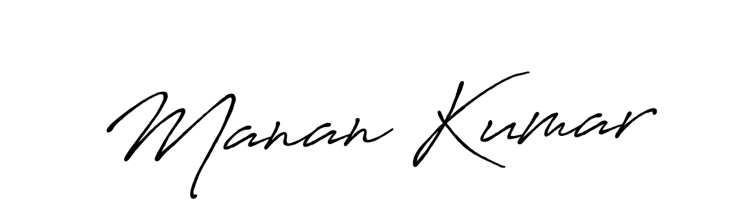 Make a beautiful signature design for name Manan Kumar. With this signature (Antro_Vectra_Bolder) style, you can create a handwritten signature for free. Manan Kumar signature style 7 images and pictures png