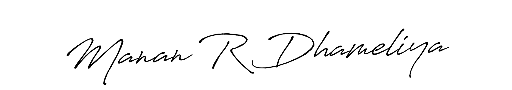 Manan R Dhameliya stylish signature style. Best Handwritten Sign (Antro_Vectra_Bolder) for my name. Handwritten Signature Collection Ideas for my name Manan R Dhameliya. Manan R Dhameliya signature style 7 images and pictures png