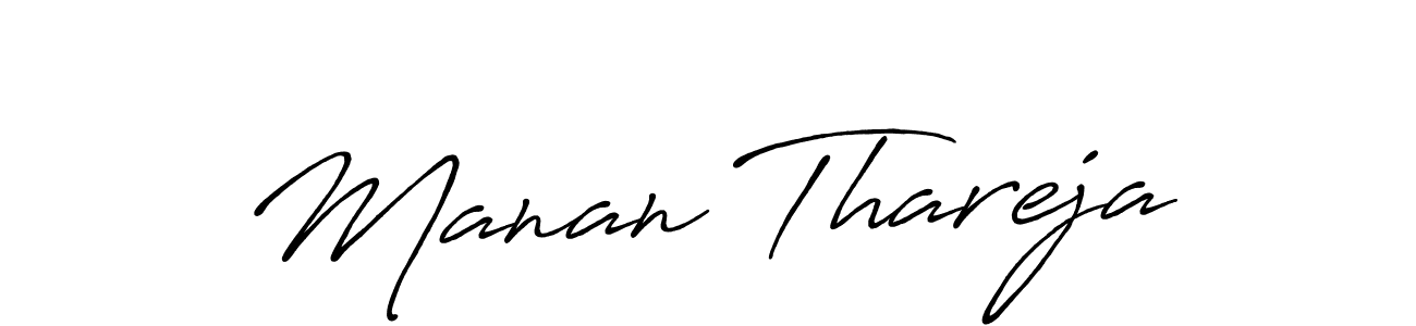 Create a beautiful signature design for name Manan Thareja. With this signature (Antro_Vectra_Bolder) fonts, you can make a handwritten signature for free. Manan Thareja signature style 7 images and pictures png